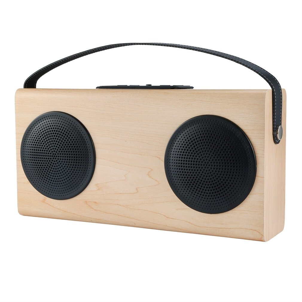 Houten Speaker Fm Radio MP3 Speler Aux Draagbare Draadloze 4000Mah Oplaadbare Batterij Voor Smartphone Tablet Computer