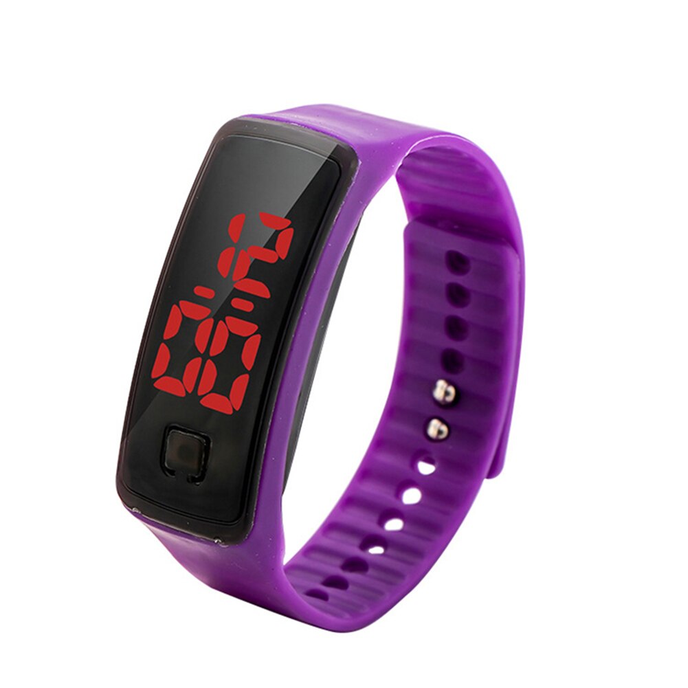 LED Digital Watch LED Touching Screen with Silicone Strap Luminous Casual Watch Wrist Unisex YA88: Purple