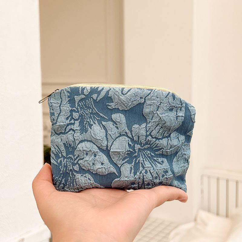 Ins Small Coin Purse Pouch Mini Wallet Printed Lipstick Key Women Sanitary Napkin Storage Bag Fabric Zipper Makeup Organizer: green