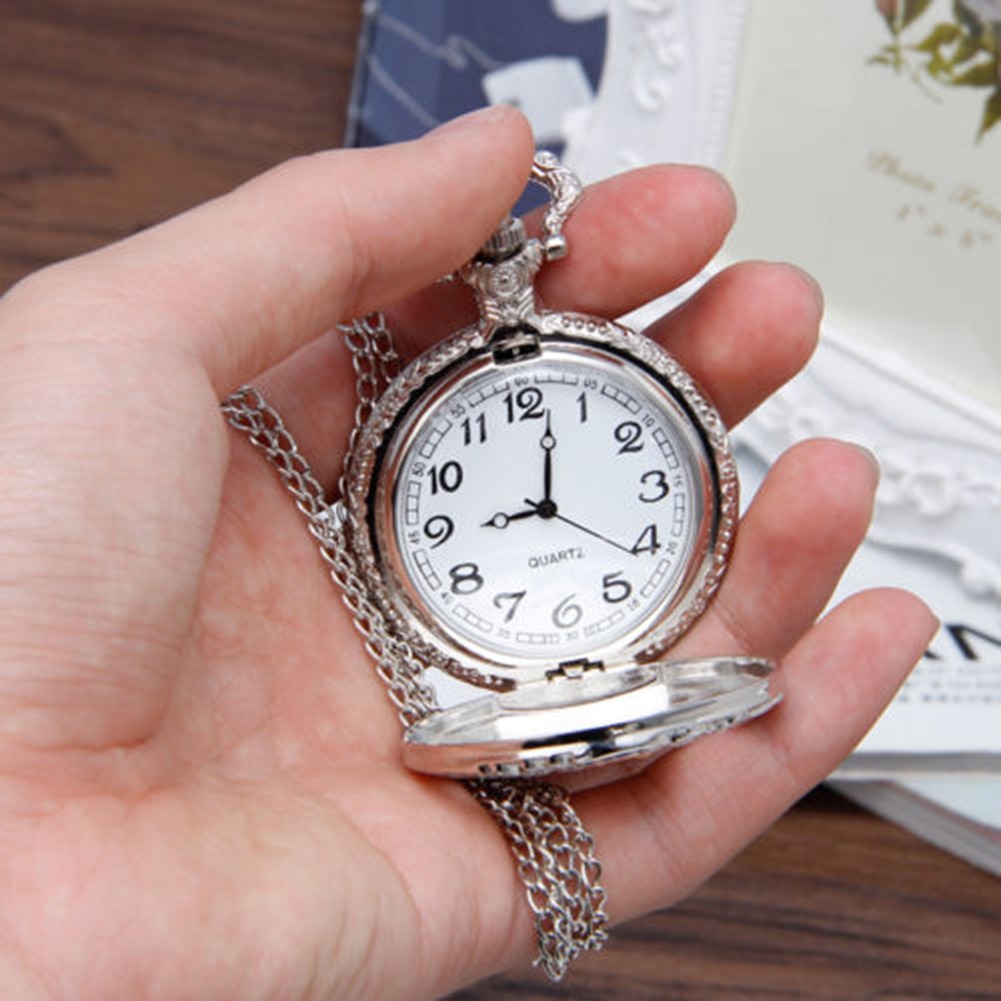 Women men pocket watch Vintage Steam Train Antique Chain Unisex Quartz Locomotive Pendant Pocket Necklace Watch Top