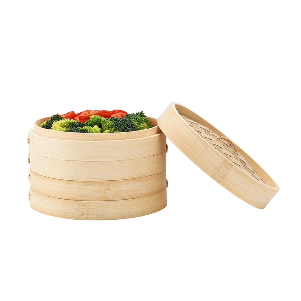 25CM Bamboo Steamer Chinese Kitchen Utensils Vegetable Snack Pastry Steam Pot