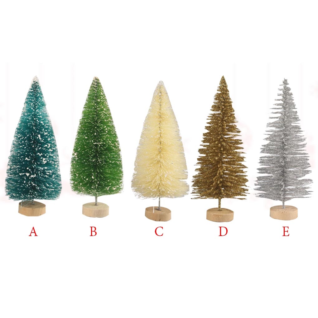 Mini Christmas Tree Home Office Tabletop Mini Tree Ornament with Round Base Decoration