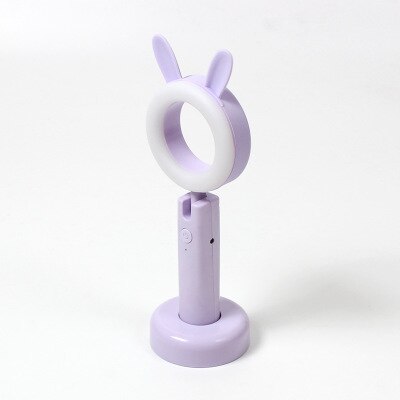 Moderne Minimalistische Led Nachtlampje Oplaadbare Oogbescherming Student Leren Dimmen Tafellamp Creatieve Cartoon Leeslamp: Bunny purple