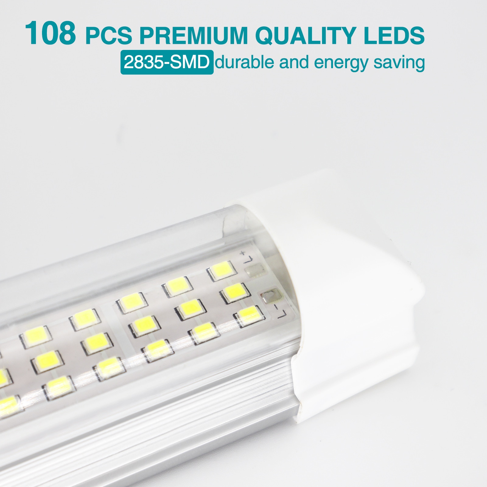 2Pcs 108 LED Car Interior White Strip Light Bar Car Interior Lamp with On/Off Switch Van Cabin Lorry Truck Camper Boat Camper