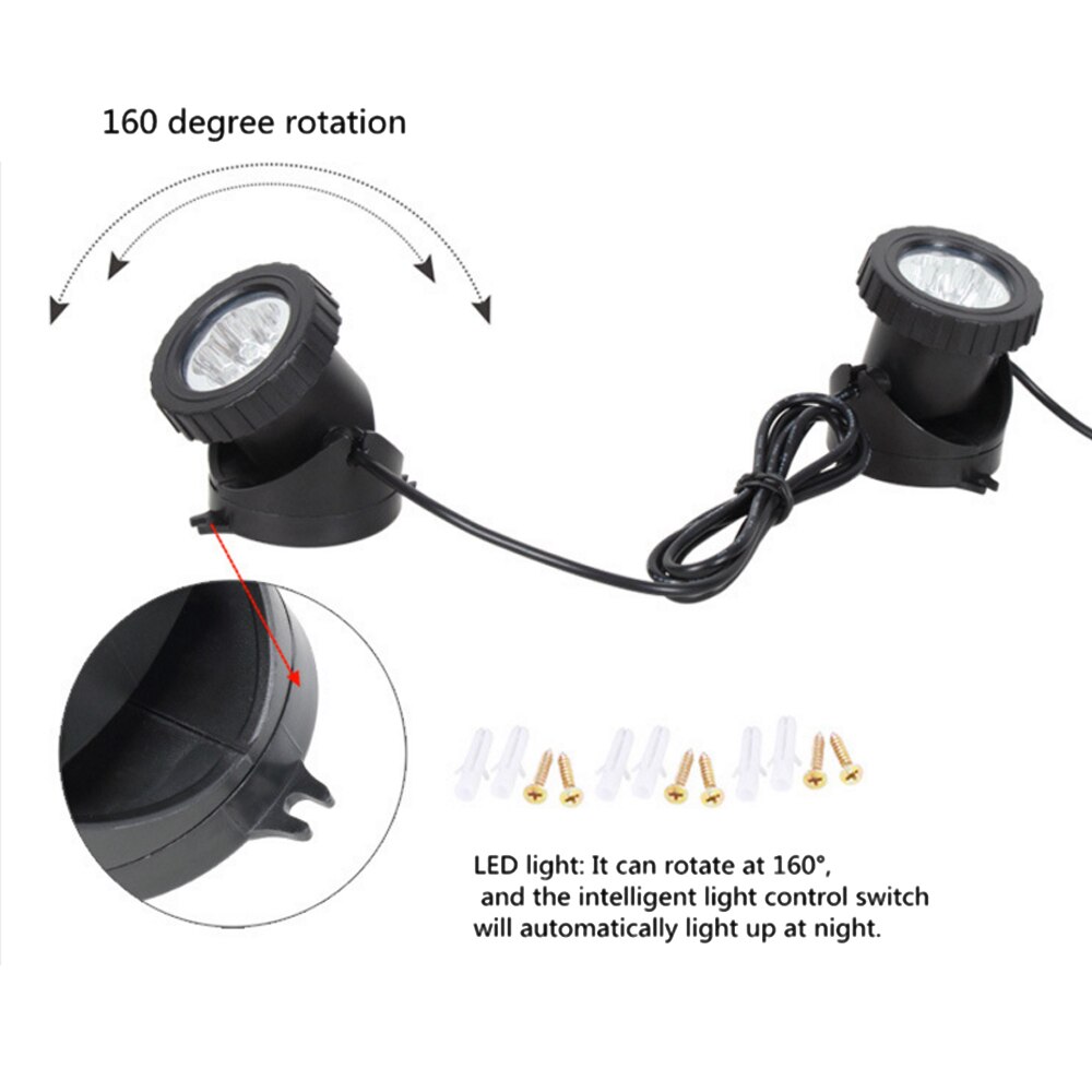 Solar led rgb undervandslampe  ip68 vandtæt akvarium landskabstank springvandsdam spotlight til haven græsplæne swimmingpool