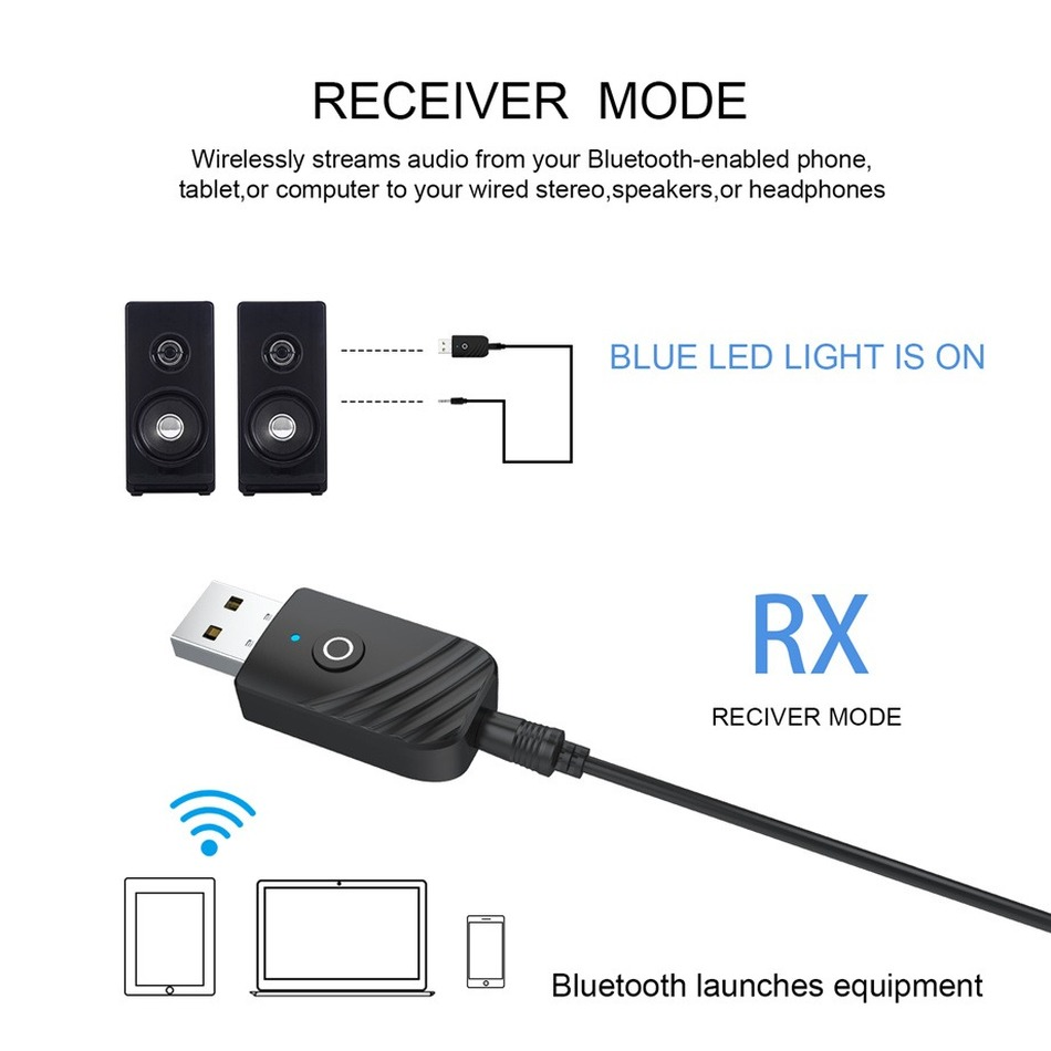 BT 3 en 1 sans fil USB Bluetooth 5.0 adaptateur récepteur Audio émetteur 3.5mm AUX adaptador pour voiture TV PC ordinateur maison stéréo