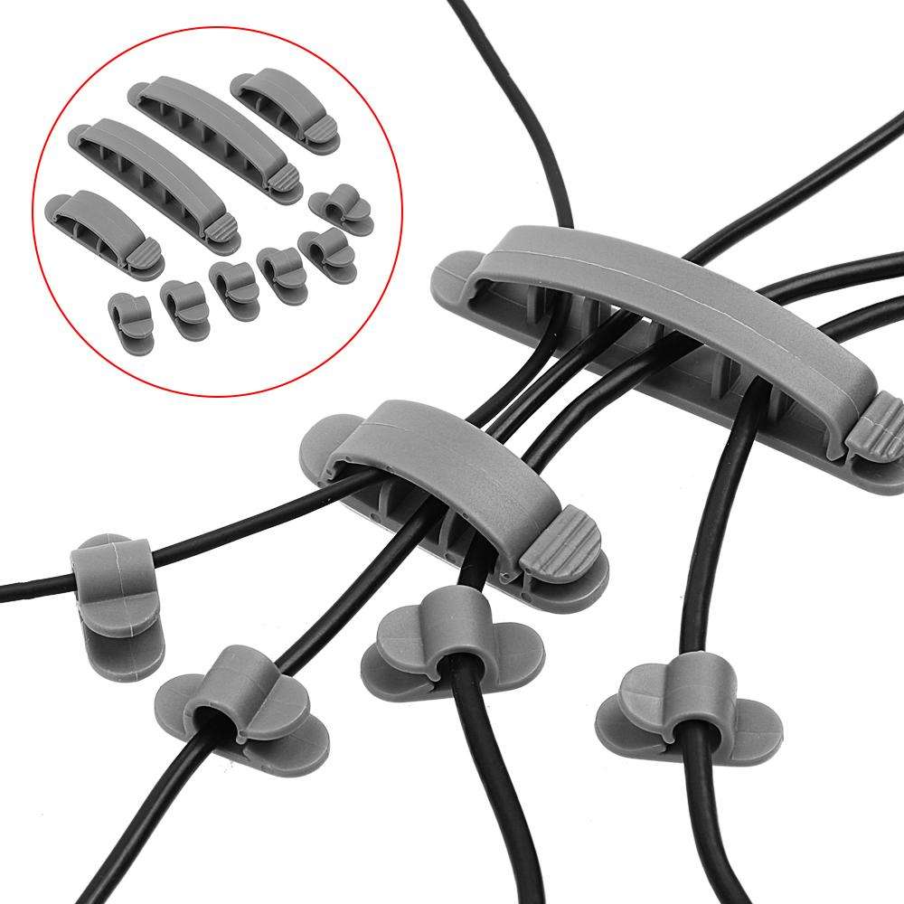 10 Stuks Kabel Houders Wit Kabel Clips Plastic Kabelhaspel Draad Organisator Desktop Clips Cord Holder Voor Opladen Lijn Desktop