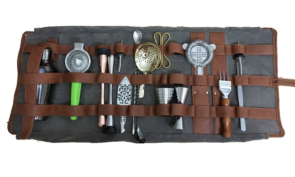 Freies Barkeeper rollen hoch Bausatz Tasche Barmann Tasche Mixology Tasche Barmann Dienstprogramm Tasche Barware rollen hoch