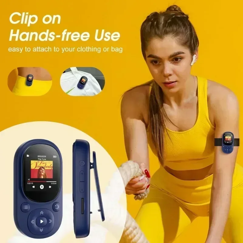 32 GB Clip-MP3-Musikplayer mit BT 5.0, verlustfreier Sound, Sport-MP3-Player, unterstützt FM-Radio-Sprachaufzeichnung und bis zu 128 GB TF-Karte