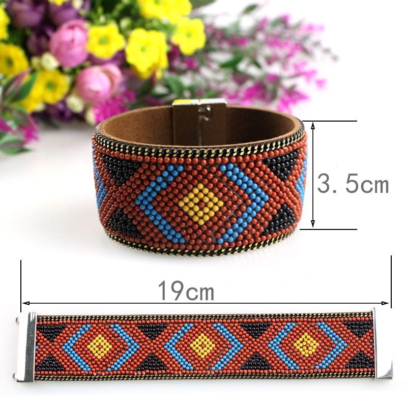 Pulseras coloridas de cuentas de semillas bohemias para mujer, de joyería hecho a mano, pulsera de cuentas barata, pulseras con cierre magnético