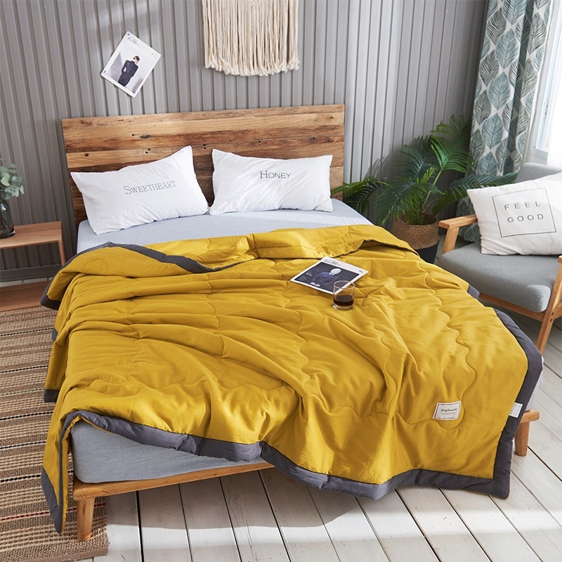 Sf ren farve stil quilt fyldt forår efterår dyne tæppe sengetøj filler luksus sommer dyne dyne 200*230cm