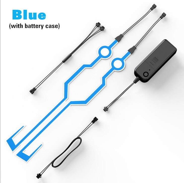 Bande lumineuse pour casque de moto avec lumière froide et nocturne, Kit lumineux d&#39;avertissement LED étanche: Blue
