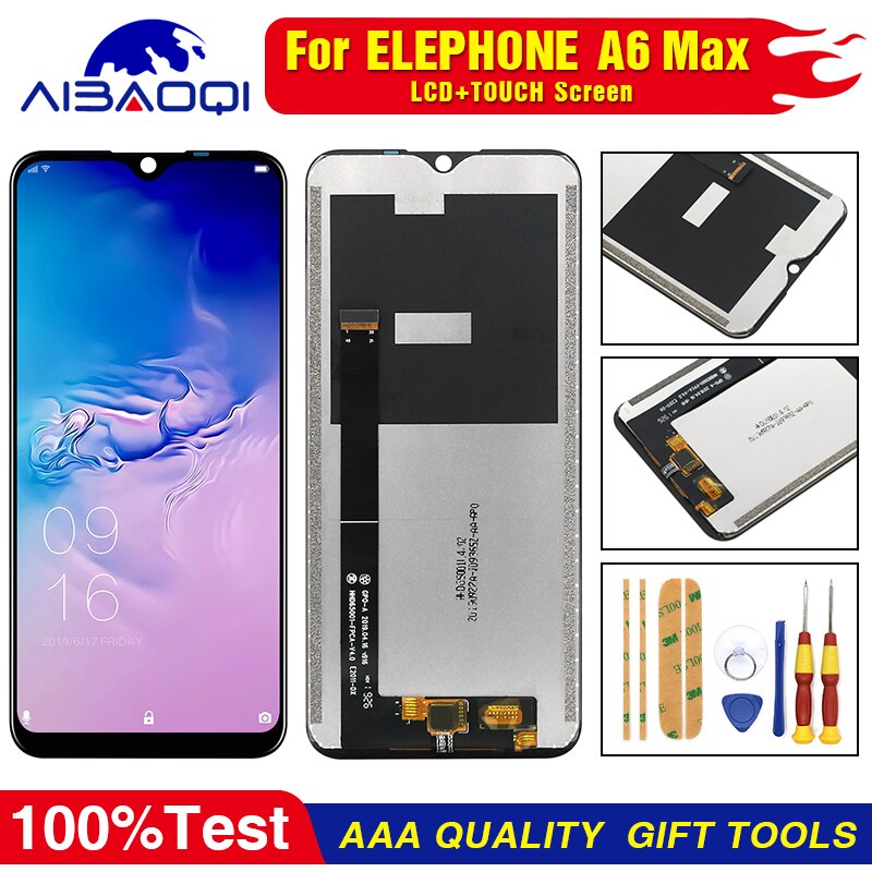 Original Touch Screen LCD Display For Elephone A6 max Android 9.0 1560X720 6.53" Perfect Replacement Parts Free Tools