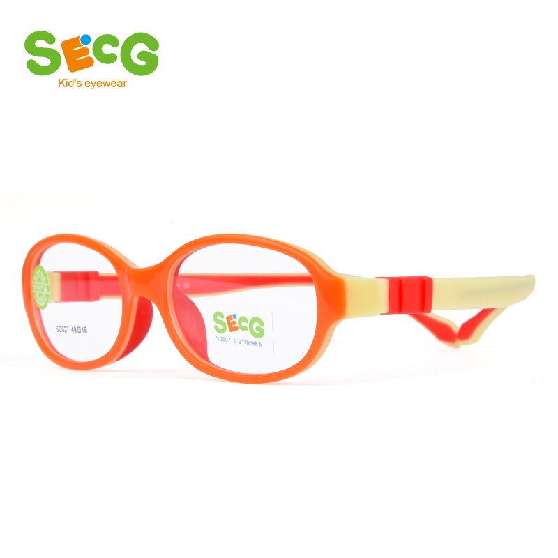 SECG-Montura transparente para niños, gafas ópticas redondas de goma de silicona con correa