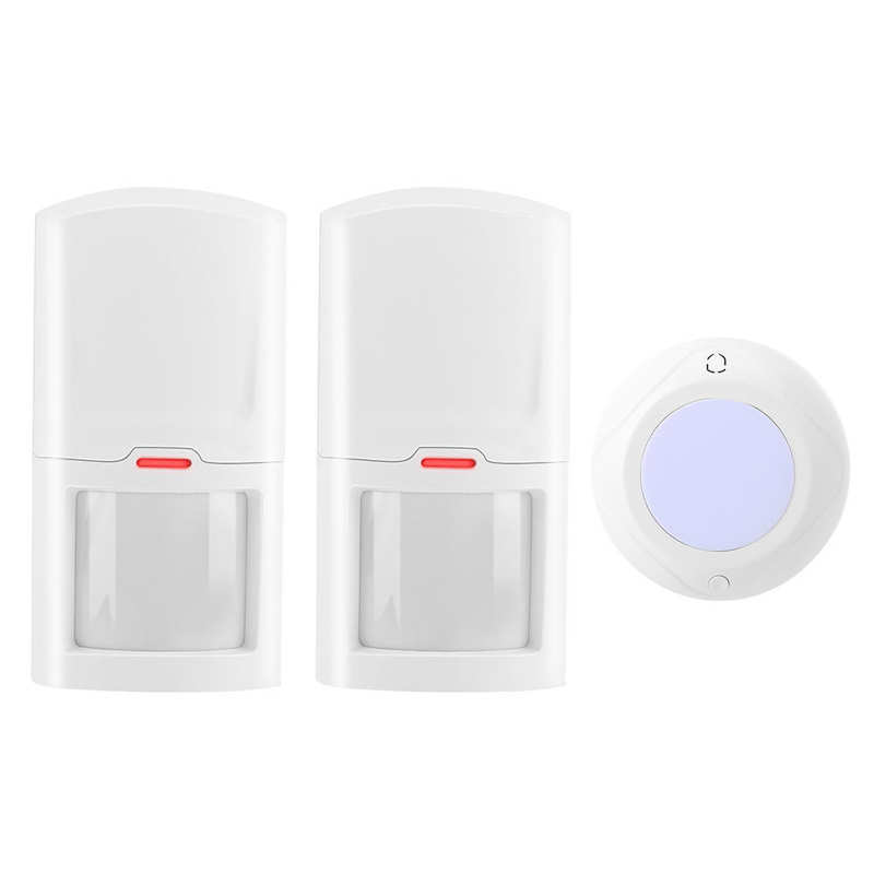 Wireless House Alarm Waterproof Sound Light Siren 2 Infrared Detectors 2 Magnetic Sensor for Home Security System EU Plug