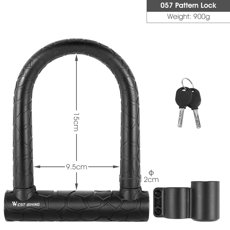Bicycle U Lock Anti-theft Steel Safety Motorcycle Scooter Cycling Lock MTB Road Bike Wheel Lock 2 Keys Bike Lock Heavy Duty: 057 Widen Pattern