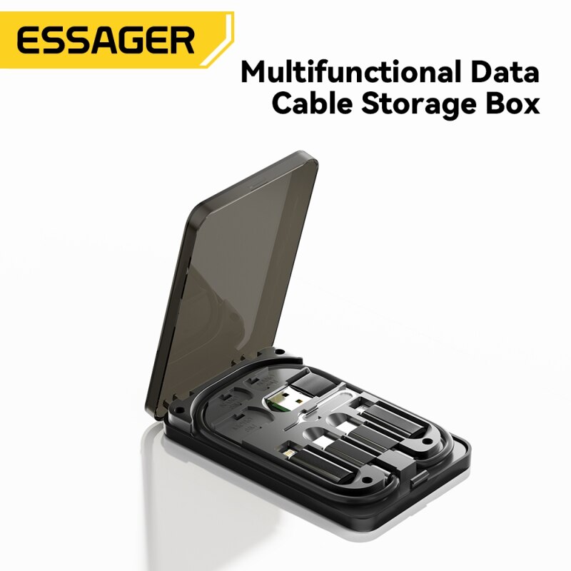 Essager 4 w 1 Kabel USB C do USB C PD 60W Szybkie ładowanie danych do iPhone'a Xiaomi Kabel Micro z uchwytem do przechowywania
