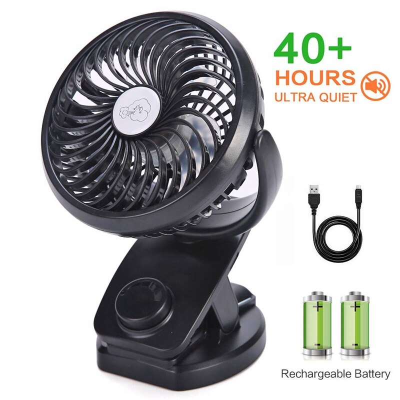 Top Deals Batterij Operated Clip Op Wandelwagen Fan-Mini Draagbare Bureau Ventilator Met Oplaadbare 4400Ma Batterij Aangedreven Ventilator Voor baby S