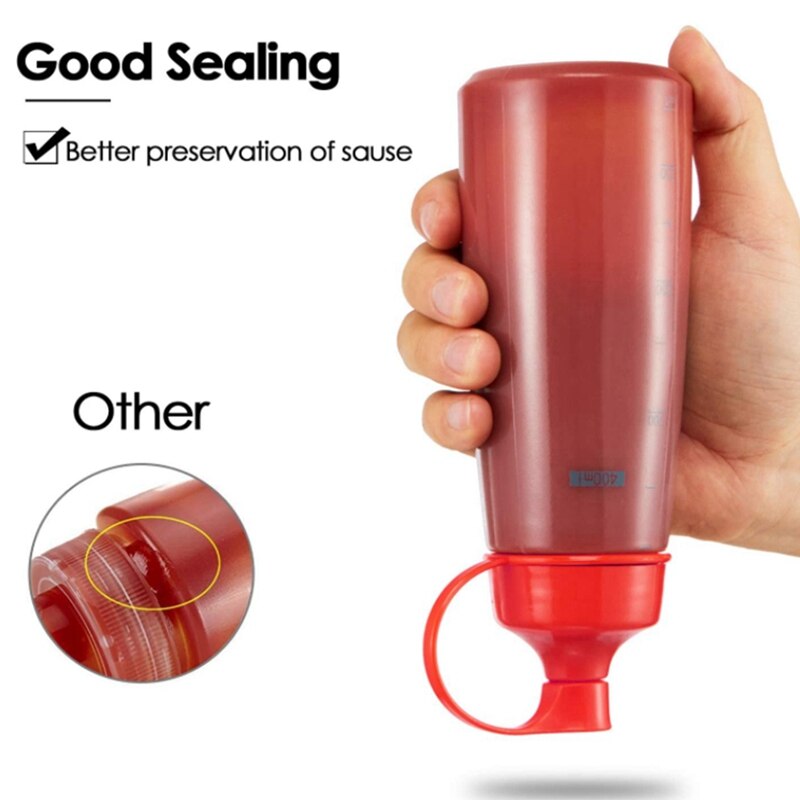 Bouteille de compression de Sauce de bouteille de compression d'assaisonnement, pour le distributeur de nourriture de récipient de vinaigrette de sirop (petite bouche, 6 onces)