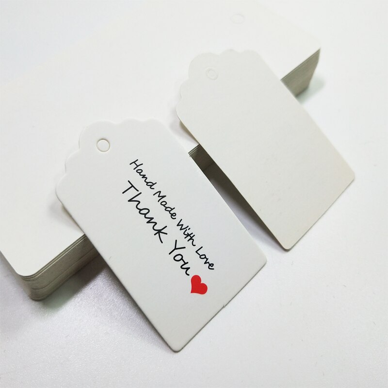 etiquetas hechas a mano boda marrón Kraft papel etiquetas DIY artesanía Bonbonniere Favor etiquetas 100pcs \ lot