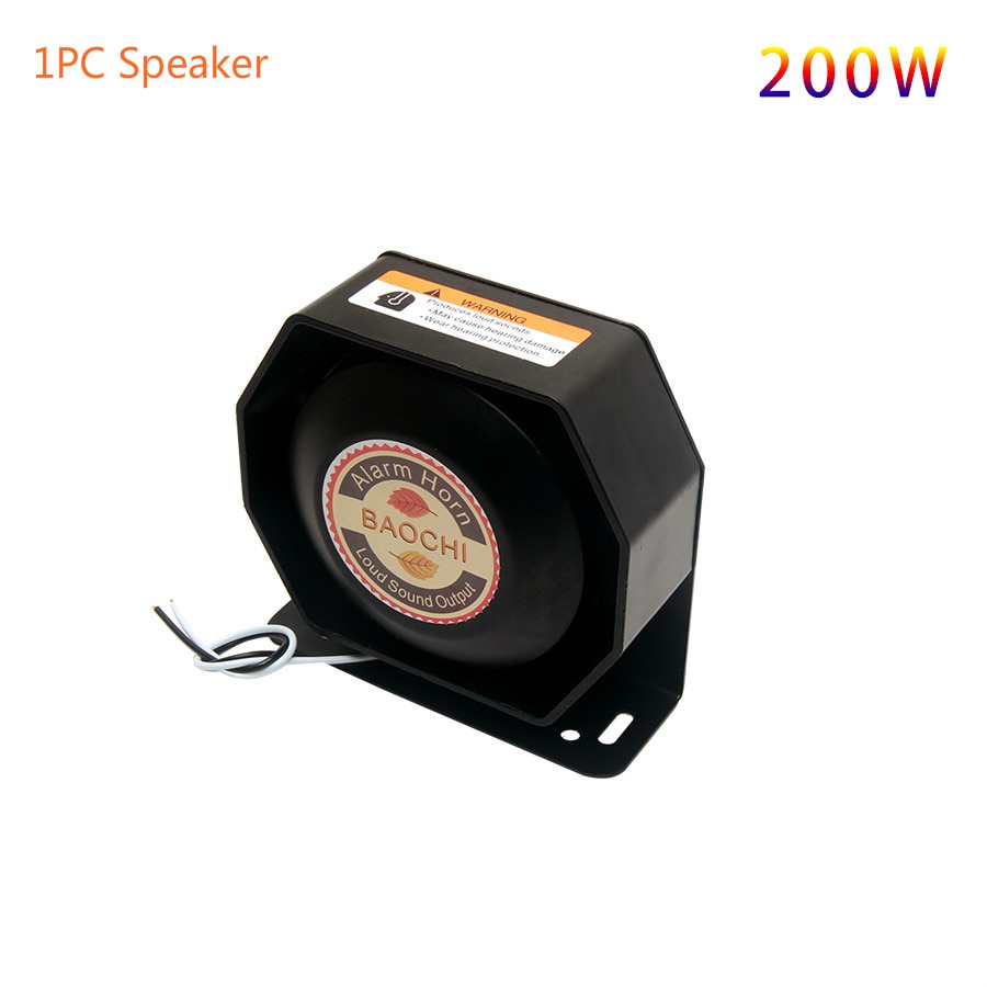 Bocina de emergencia para vehículos, sistema de micrófono de megafonía, sirena de coche, sirena de tono de fuego, sonido de sirena de policía, bocina de electrón, 200W, 400W