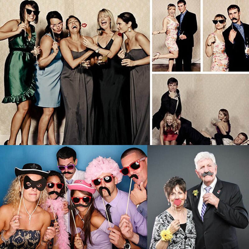 Funny Birthday Photo Booth Props DIY Mr Mrs Wedding Groom Bridal Party DIY Decorations Photobooth Mask Accessories Photo Props