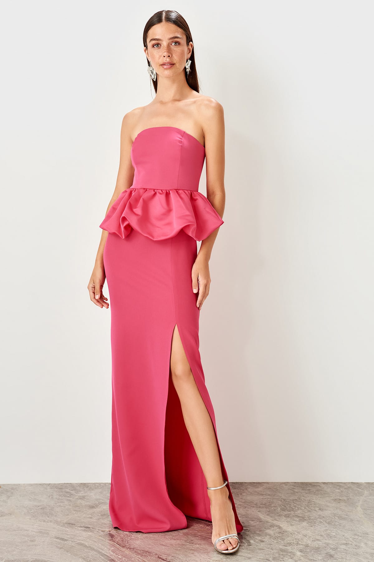 Trendyol Peplum Detail Evening Dress TPRSS19UT0198