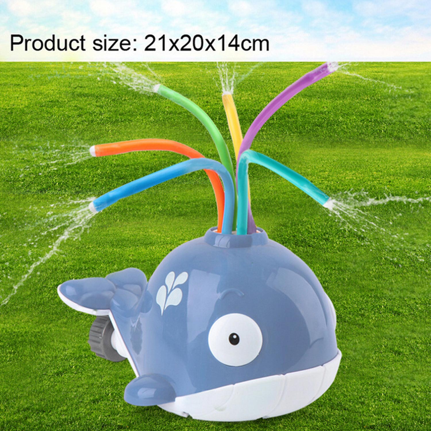 Kids Water Sprinkler Toy Cute Whale Outdoor Summer Water Spray Sprinkle Toy for Backyard Garden Lawn Swimming Pool Bathing