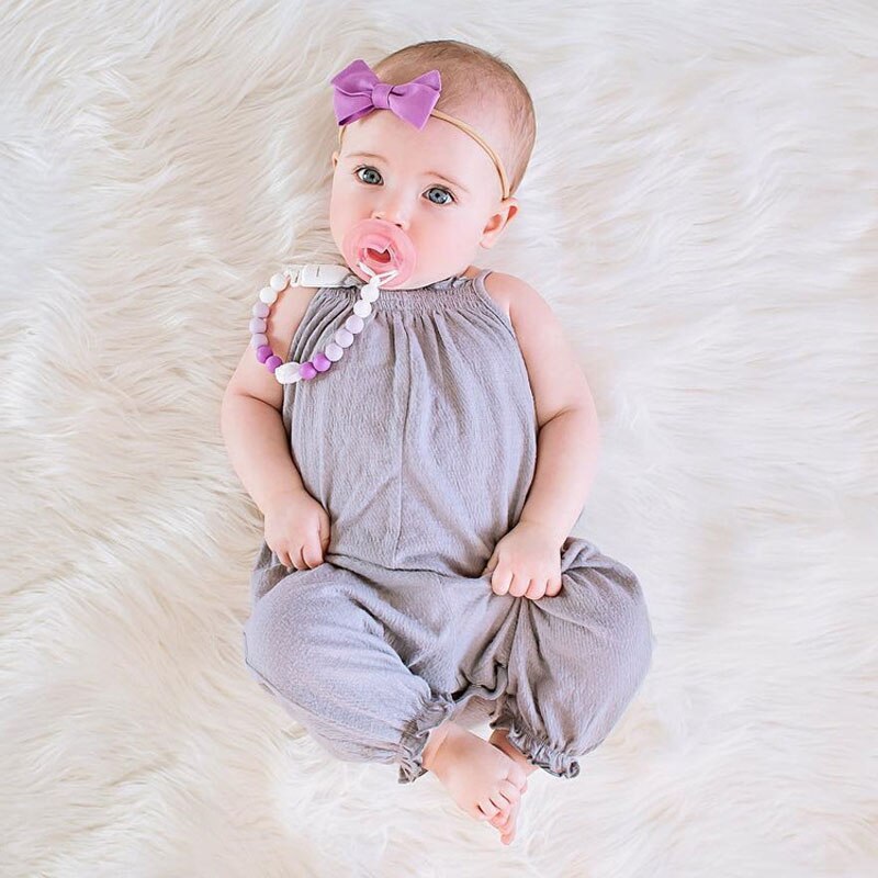 Zomer Mode Peuter Baby Meisje Kleding Zomer Mouwloze Effen Kleur Linnen Katoenen Romper Kinderen Jumpsuit Kleding Voor Jongens