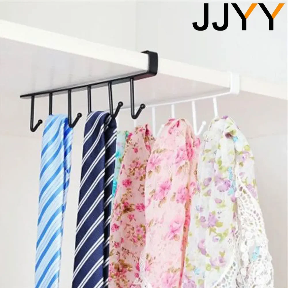 JJYY Kitchen Cabinets Ceiling Storage Hooks with 6 Hooks Table Cabinet Organizer Hanger Organizer Kitchen Hanging Tools