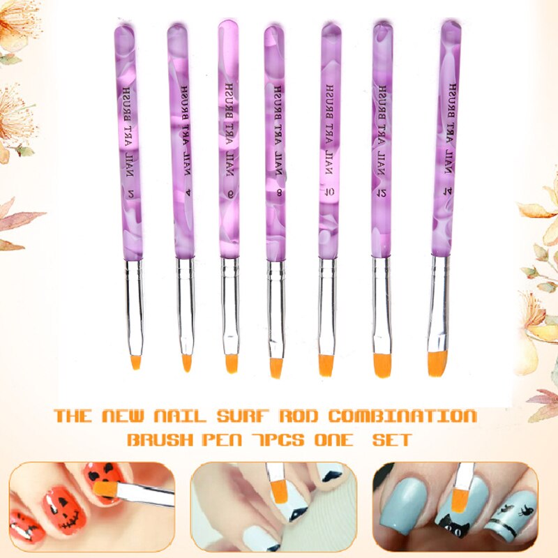 10 st/set nail art borste set uv gel akryl nail art paint pen teckning pensel nail art liner pensel gör-det-själv nail art manikyrverktyg