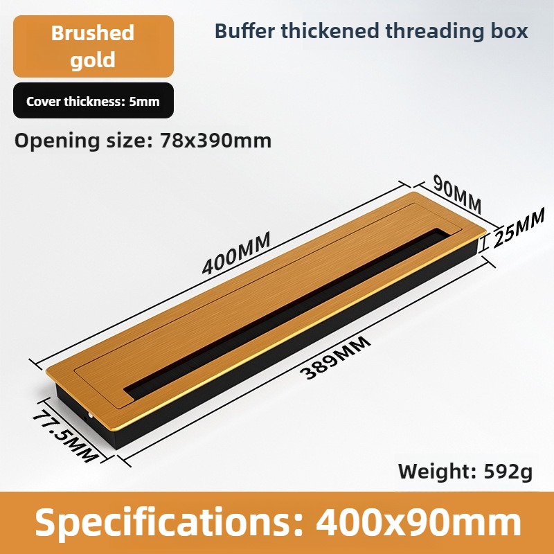 1 ST aluminium rechthoekige bureau kabeldoorvoertules draadgat deksel Kabeluitlaat Poort Oppervlak tafel kabel gat Meubelbeslag: Roze