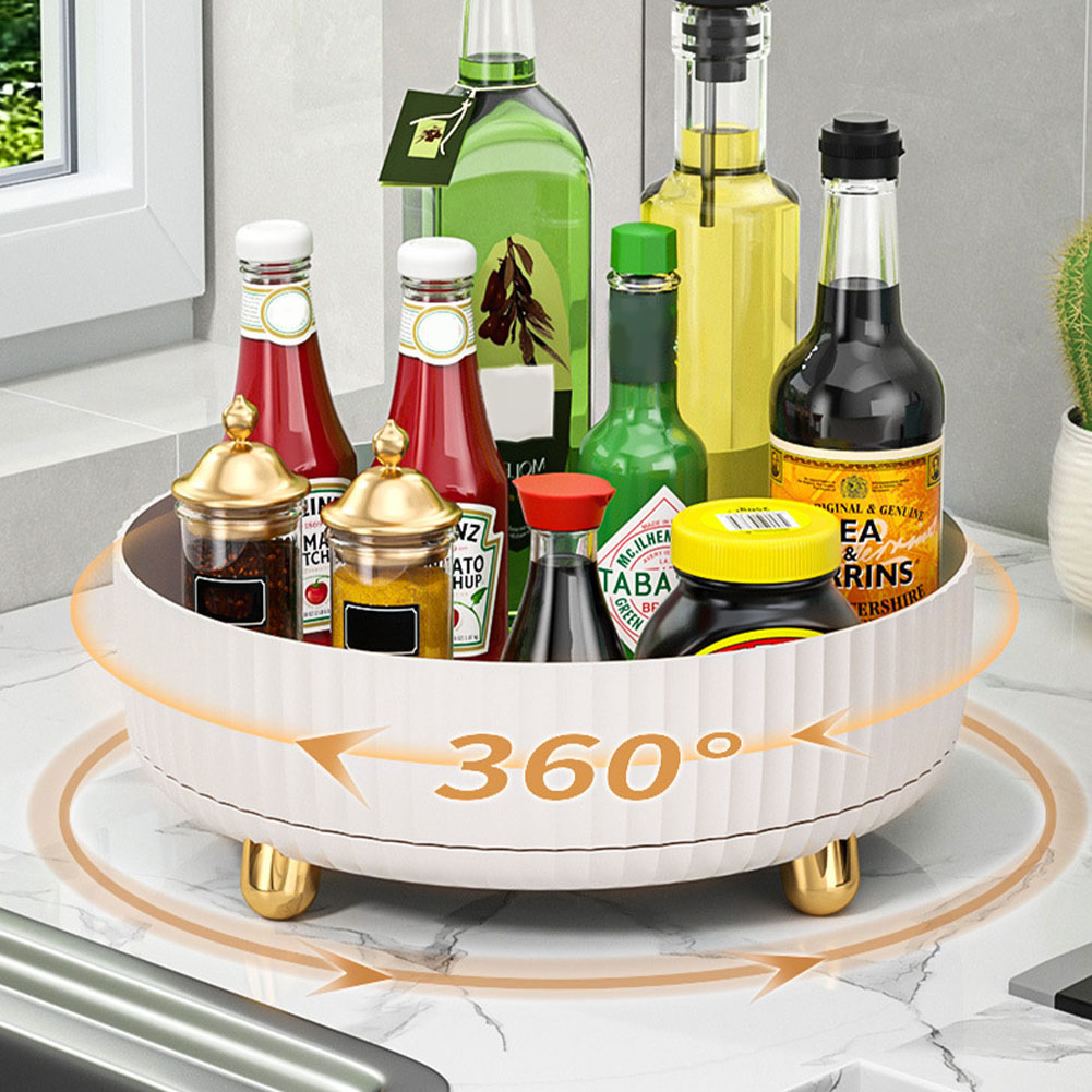 Estante de especias antideslizante con rotación de 360 grados, mueble de despensa, tocadiscos con contenedor de almacenamiento de Base ancha, organizador giratorio para condimentos de cocina