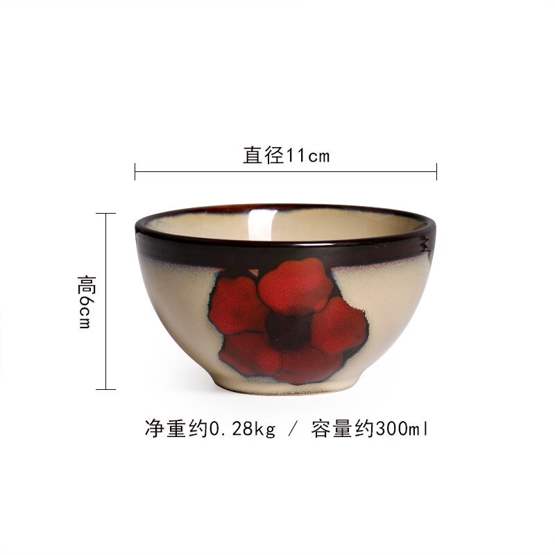 Japanese and Korean ceramic tableware set fish plate soup bowl noodle bowl rice bowl home plate deep plate dinner plate: 6