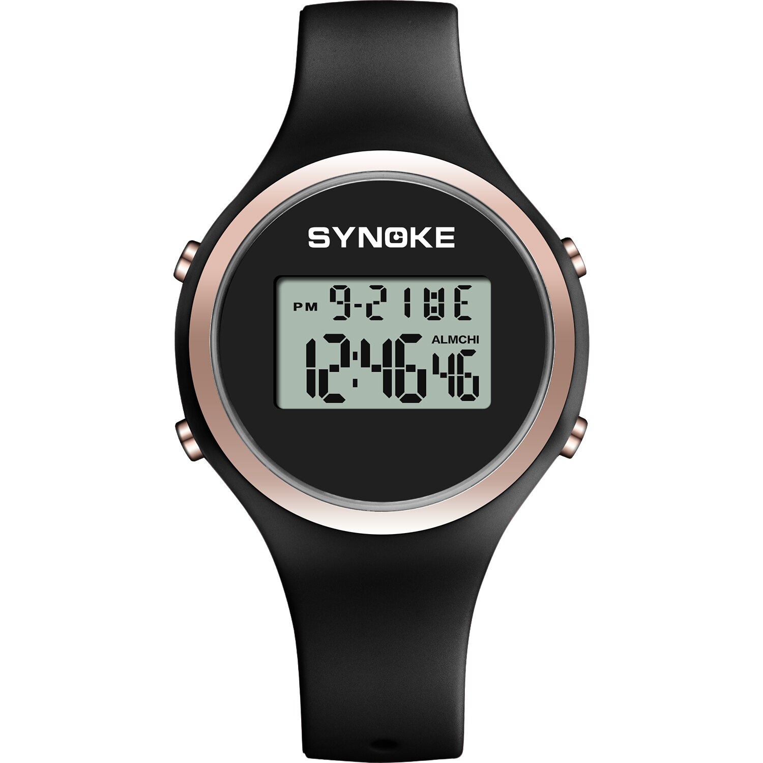Relojes electrónicos para mujer, pulsera Digital Led de silicona, color rosa y negro, para vestido de tirantes, reloj deportivo femenino: 9108 Black