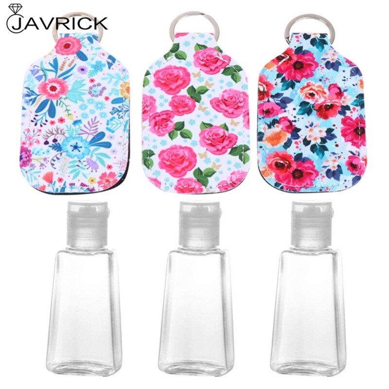 1 Set Tragbare 1 unzen Nachfüllbar Leere Reise Flaschen mit Keychain Halter Set Armband Keychain Flasche Container mit Flip Caps