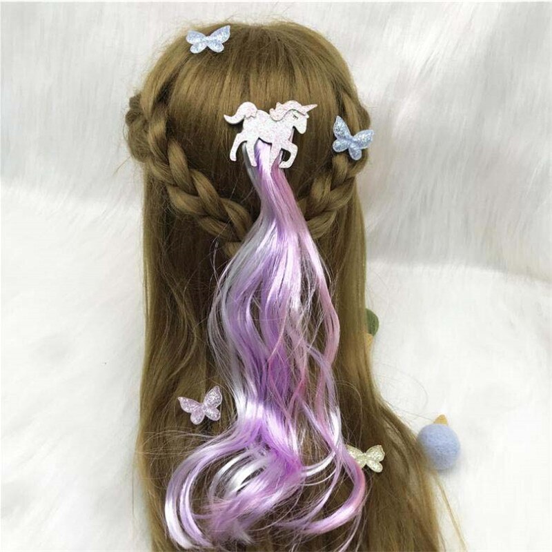 Haaraccessoires Haarspeldjes Voor Meisjes Kinderen Glitter Haarelastiekjes/Clips Met Eenhoorn Wing Handgemaakte Haarspelden Kids Haarspeldjes