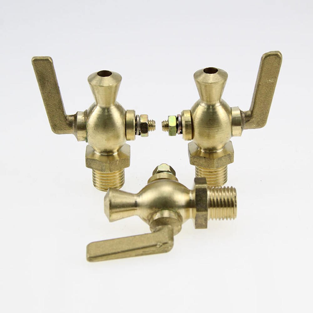 3/8" External Thread Brass Handle Straight Plug Valve Pressure Gauge Cock Drain Valve Home Improvment Accessories