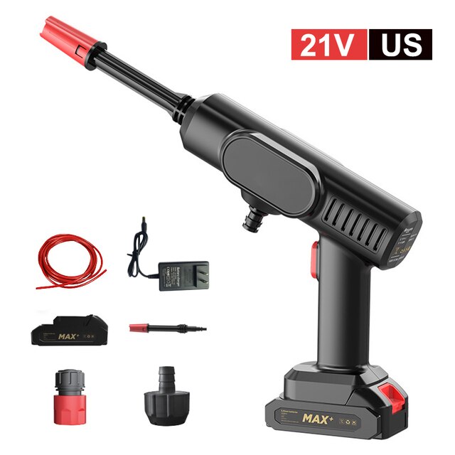 Przenośny 12V/21V akumulatorowa myjka ciśnieniowa środek robić mycia samochodów zasilanie bateryjne wysokociśnieniowa myjnia samochodowa rozpylać czyszczący pistolet na wodę: 21V US standard