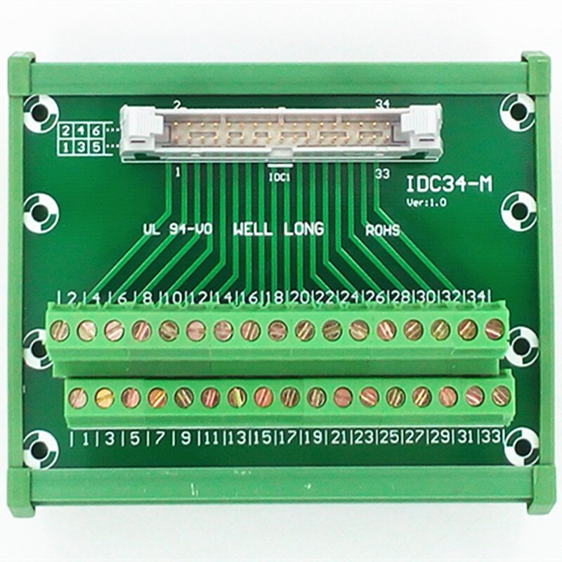 IDC-34 DIN Rail Gemonteerd Interface Module.
