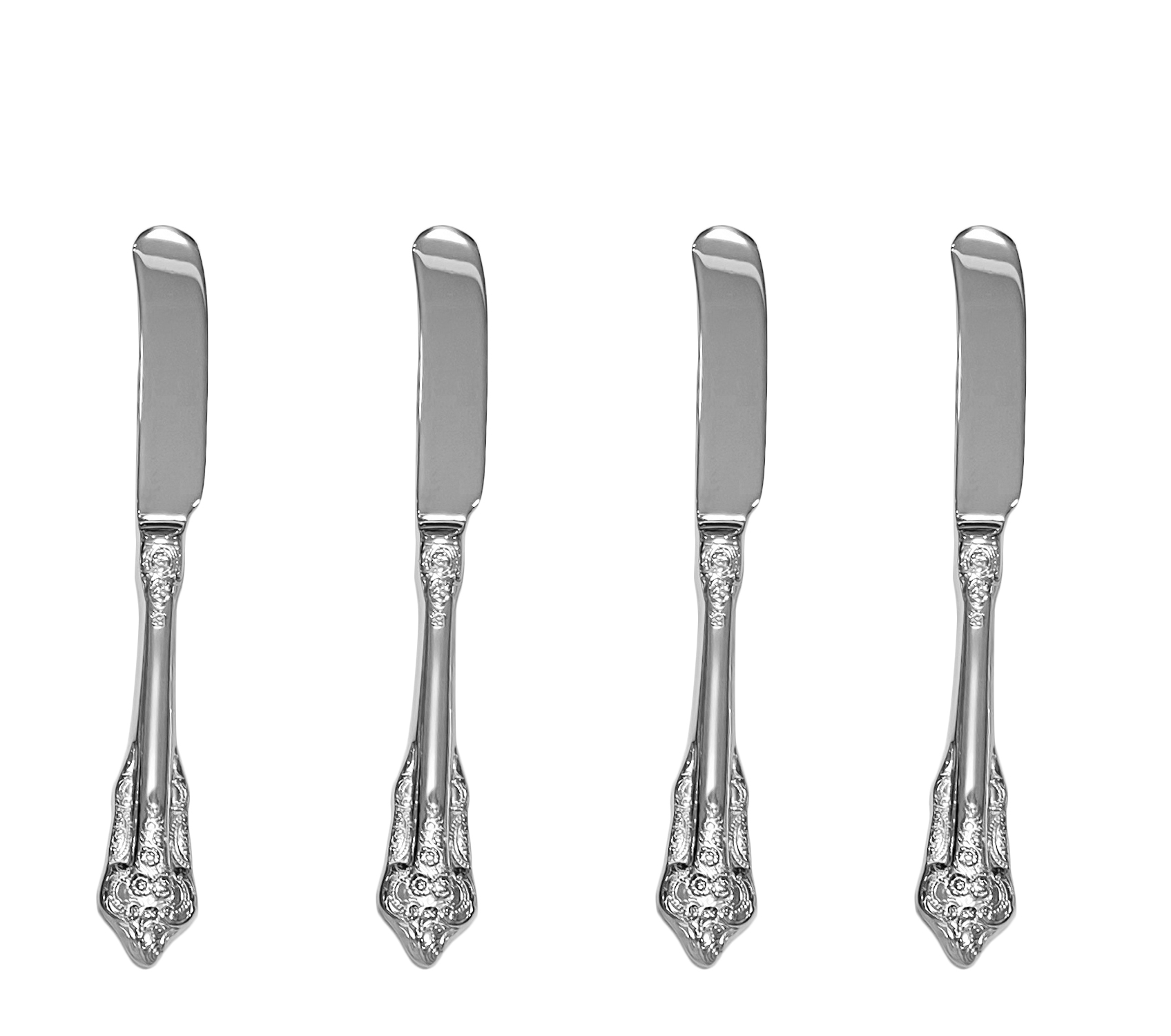 Silver Flatwar Fork Knife Spoon Set Cutlery Tableware 1pc Dinning Table Steel Kitchen Complete Dinner Set for: Butter knife 4p
