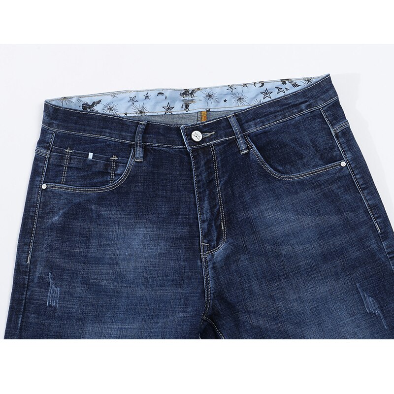 Kstun sommarjeans för män stretch ljusblå jeansbyxor slim straight regular fit casual herrkläder