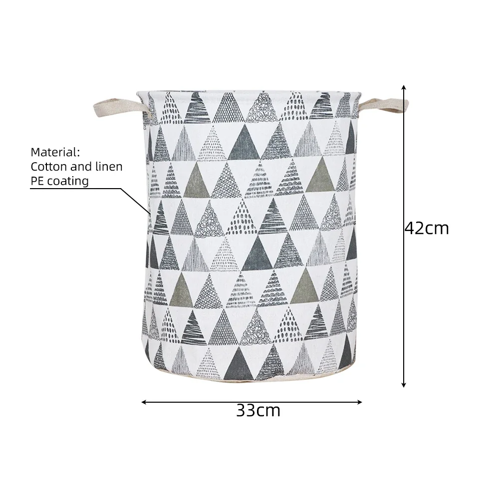 Organizer Canvas Laundry Basket Waterproof Large Capacity Laundry Hamper Dirty Clothes Storage Basket Toy Home Storage Bin 45x35: Ivory