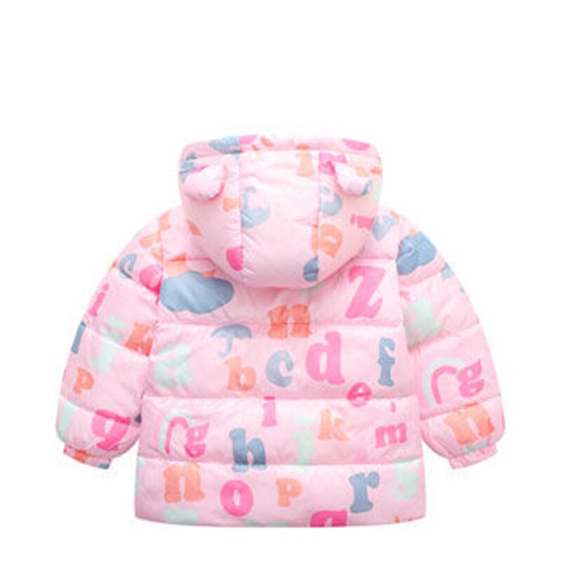 Herfst Winter Kinderen Cartoon Afdrukken Patroon Donsjack Jongens Meisjes Modieuze Thermische Jas Baby Fleece Warm Houden Jas