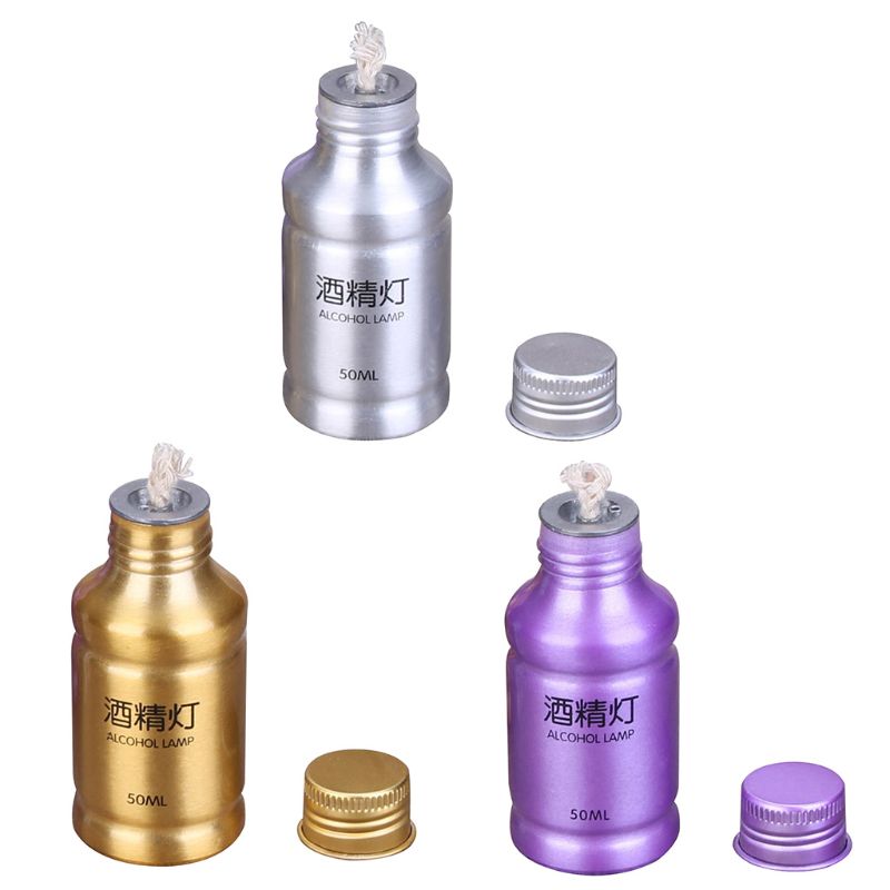 Portable Mini 50ml Aluminum Alloy Alcohol Burner Lamp Chemistry Lab Equipment