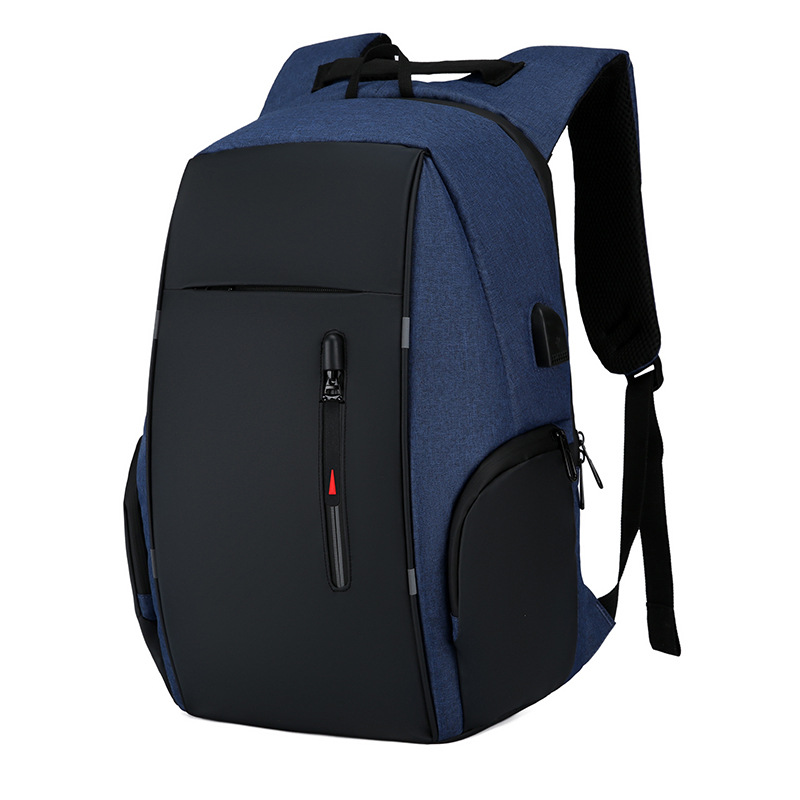 Sac à dos hommes USB charge étanche sac à dos pour ordinateur portable femmes décontracté Oxford mâle sac d'affaires 15.6 pouces ordinateur portable sacs à dos: Blue