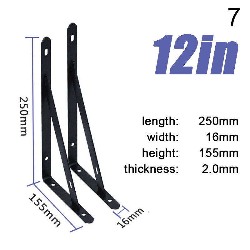 2Pcs Wandplank Beugels Heavy Duty Corner Brace Boekenkasten Woonkamer Kantoor Muur Gemonteerde Opbergrek Metalen Beugel: A7