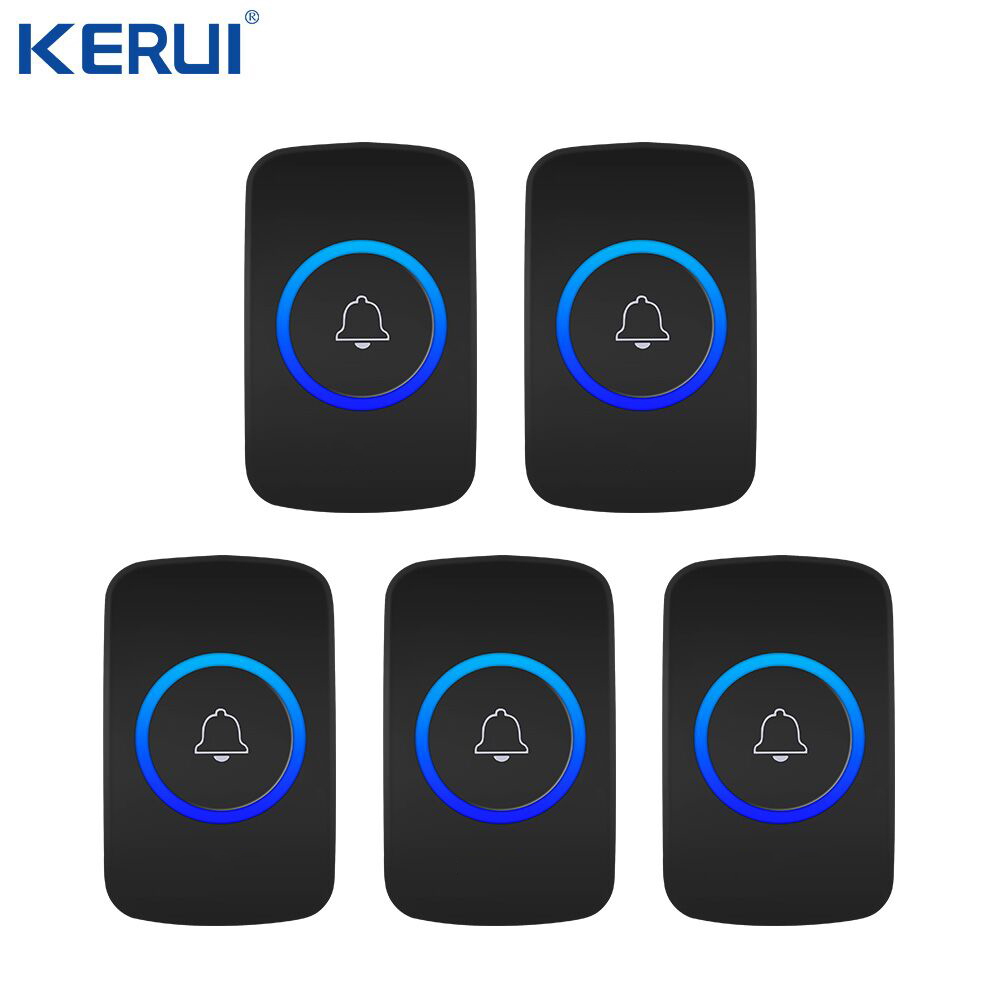 Kerui-timbre inalámbrico con botón de emergencia, sistema de alarma de seguridad para el hogar, llamada de emergencia, timbre de puerta, 10 Uds.