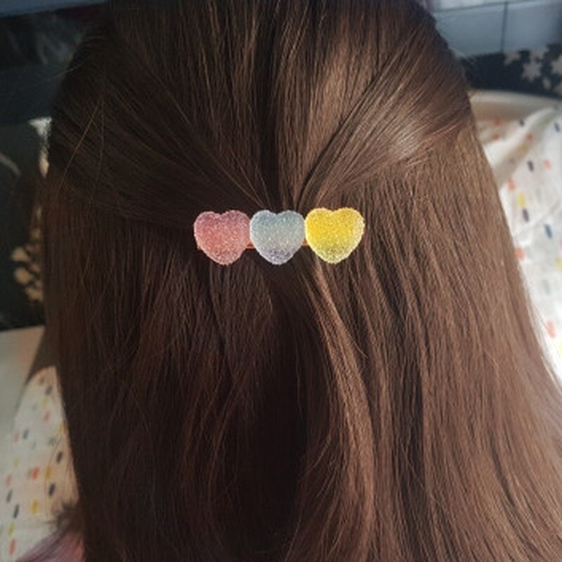 Korea Zoete Hart Snoep Kleur Minimalistische Haar Clip Grip Mooie Haarspeldjes Haarspeld Haar Accessoires Voor Mode Vrouwen