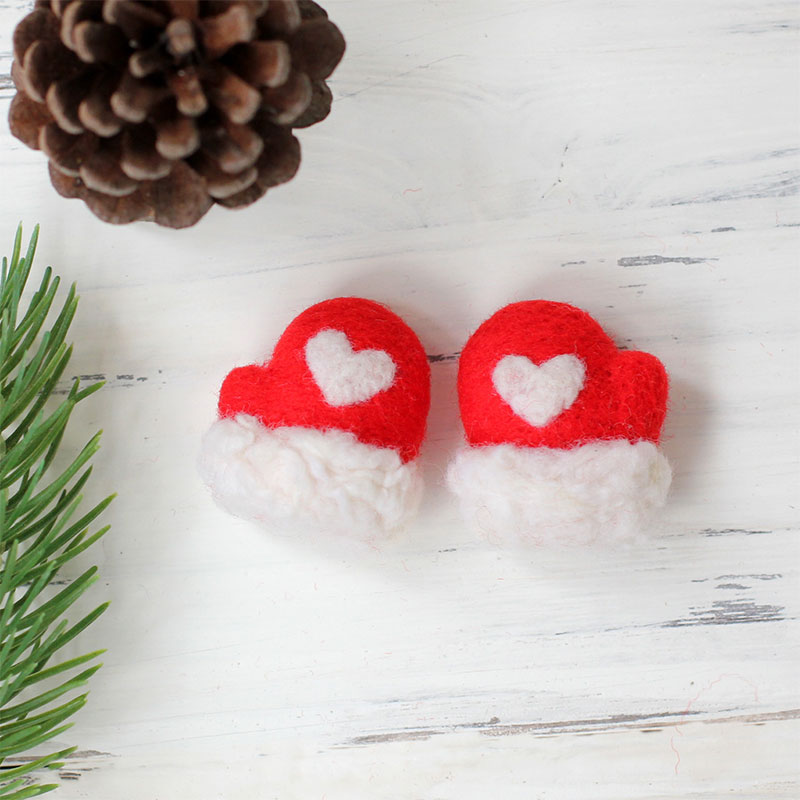 LMDZ-broche de fieltro para manualidades, Kit de fieltro de lana hecho a mano, corona de decoración de Navidad, árbol de Navidad de Santa Claus, 1 ud.: Material Package 4